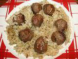 Riz aux boulettes de boeuf cumin, coriandre