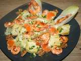 Salade d'endive aux agrumes et gambas