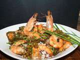 Salade de 3 riz aux gambas ou grosses crevettes