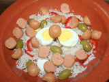 Salade de riz aux knacki balles