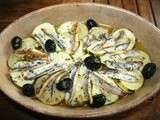 Tian aux anchois, courgette et rattes