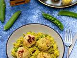 Boulettes de poulet korma et riz indien au lait de coco