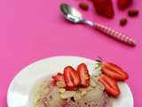 Bowl cake aux fraises, amandes et chocolat blanc