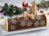 Bûche de noël au chocolat et fruits rouges