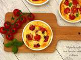 Clafoutis salé aux tomates cerises et fromage de chèvre