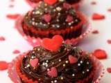 Cupcakes de Saint-Valentin tout chocolat