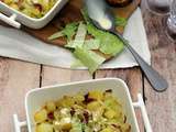 Gratin de pommes de terre et chou au bacon et cancoillotte