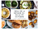 Menu de la semaine - Du 03 au 09 octobre