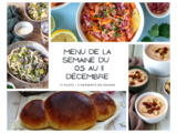 Menu de la semaine - Du 05 au 11 décembre