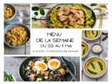 Menu de la semaine - Du 05 au 11 mai