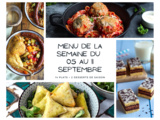 Menu de la semaine - du 05 au 11 septembre