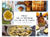 Menu de la semaine - Du 06 au 12 mars