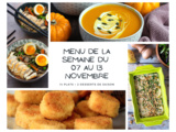 Menu de la semaine - Du 07 au 13 novembre