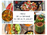 Menu de la semaine - du 08 au 14 juillet