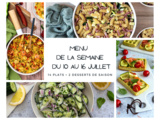 Menu de la semaine - Du 10 au 16 juillet