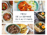 Menu de la semaine - Du 11 au 17 mars