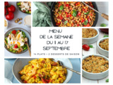 Menu de la semaine - Du 11 au 17 septembre