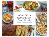 Menu de la semaine - Du 13 au 19 juin