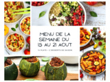 Menu de la semaine - Du 15 au 21 aout