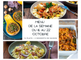 Menu de la semaine - Du 16 au 22 octobre