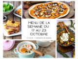 Menu de la semaine - Du 17 au 23 octobre