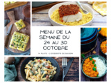 Menu de la semaine : du 24 au 30 octobre