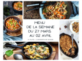 Menu de la semaine - Du 27 mars au 02 avril