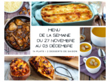 Menu de la semaine du 27 novembre au 03 décembre