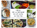 Menu de la semaine - Du 29 avril au 05 mai