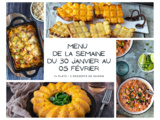 Menu de la semaine - Du 30 janvier au 05 février