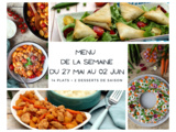 Menu de la semaine printemps : du 27 mai au 02 juin