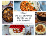 Menu semaine - Du 09 au 15 décembre