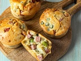 Muffins salés: jambon chèvre et petits pois