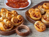 Palmiers apéritifs au chorizo et fromage frais