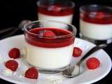 Panna cotta au chocolat blanc et framboises