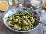 Pâtes à la crème d'asperges vertes et parmesan