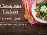 Planning repas pour la saison Printemps (4 semaines types)