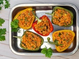 Poivrons farcis aux lentilles corail