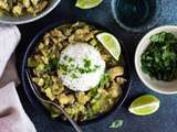 Poulet au curry vert et lait de coco