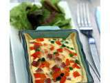 Quiche aux petits-pois, carottes et jambon