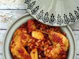 Tajine de poulet aux haricots blancs et pommes de terre