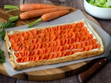 Tarte fine aux carottes et chèvre frais