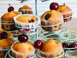 Muffins moelleux aux cerises et aux amandes {Bataille Food #25}