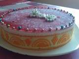 Entremet chocolat blanc rhubarbe et fraise