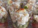 Verrine crabe, avocat, tomate