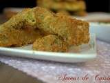 Amuse bouche / doigts de courgettes au parmesan et pignons de pin