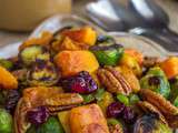 Choux de bruxelles et courge butternut rotis