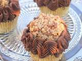 Cupcakes au chocolat, topping pecan/noix de coco