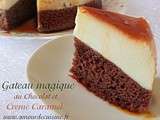 Flan : creme caramel et gateau au chocolat