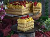 Gateau russe aux pistaches et framboises